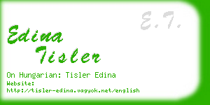 edina tisler business card